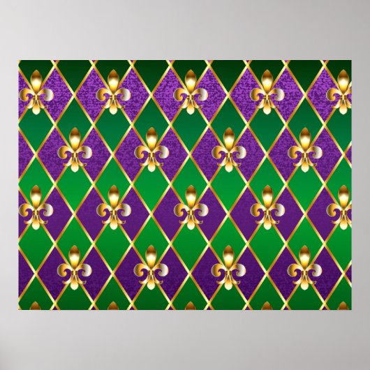 Sieraden Achtergrond Mardi Gras Poster (Voorkant)