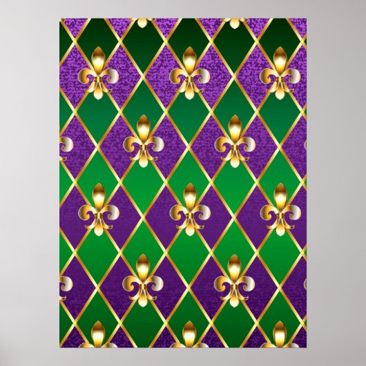 Sieraden Achtergrond Mardi Gras Poster (Voorkant)