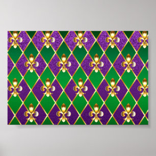 Sieraden Achtergrond Mardi Gras Poster