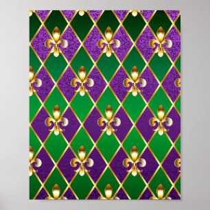 Sieraden Achtergrond Mardi Gras Poster