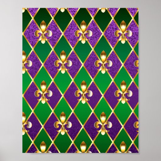 Sieraden Achtergrond Mardi Gras Poster (Voorkant)