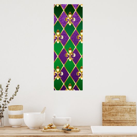 Sieraden Achtergrond Mardi Gras Poster (Keuken)