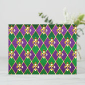Sieraden Achtergrond Mardi Gras Programmakaart (Staand voorkant)