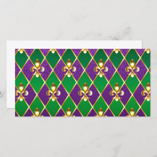 Sieraden Achtergrond Mardi Gras Save The Date (Voorkant / Achterkant)