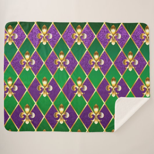 Sieraden Achtergrond Mardi Gras Sherpa Deken (Voorkant (horizontaal))