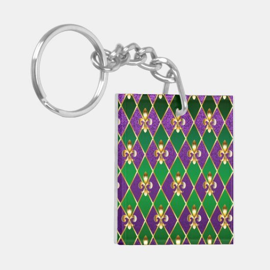 Sieraden Achtergrond Mardi Gras Sleutelhanger (Voorkant Links)