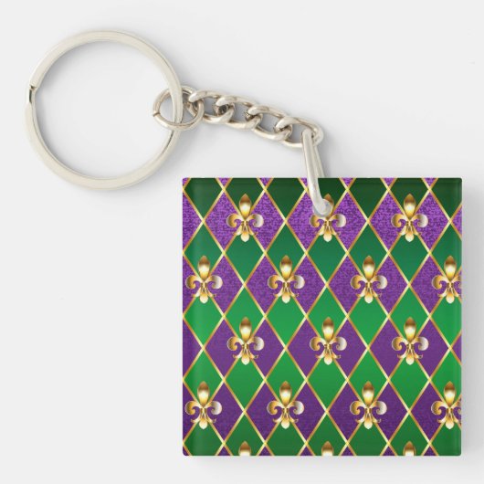 Sieraden Achtergrond Mardi Gras Sleutelhanger (Voorkant)