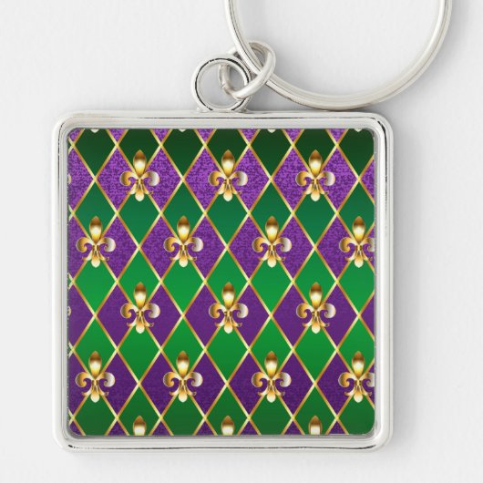 Sieraden Achtergrond Mardi Gras Sleutelhanger (Voorkant)