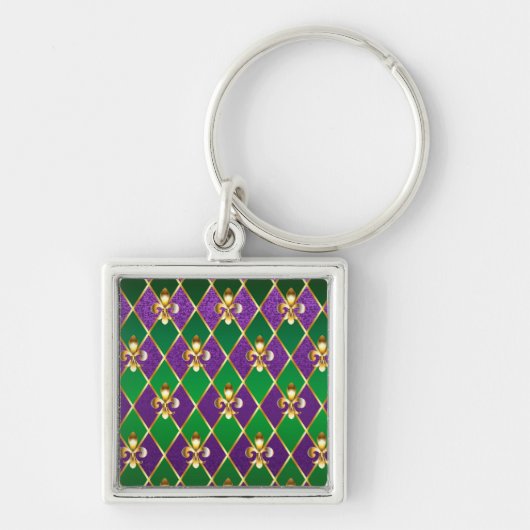 Sieraden Achtergrond Mardi Gras Sleutelhanger (Voorkant)