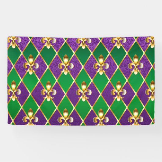 Sieraden Achtergrond Mardi Gras Spandoek (Horizontaal)