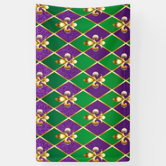 Sieraden Achtergrond Mardi Gras Spandoek (Verticaal)