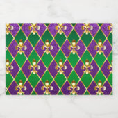 Sieraden Achtergrond Mardi Gras Sparkling Wijnetiket (Enkel label)