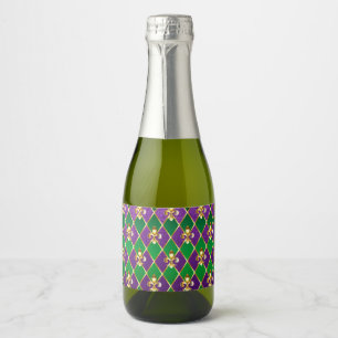 Sieraden Achtergrond Mardi Gras Sparkling Wijnetiket