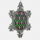 Sieraden Achtergrond Mardi Gras Tin Sneeuwvlok Ornament (Links)