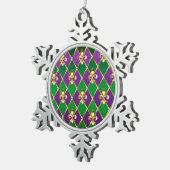 Sieraden Achtergrond Mardi Gras Tin Sneeuwvlok Ornament (Rechts)