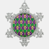 Sieraden Achtergrond Mardi Gras Tin Sneeuwvlok Ornament (Voorkant)