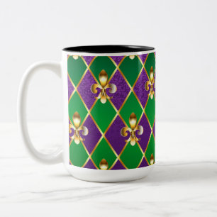 Sieraden Achtergrond Mardi Gras Tweekleurige Koffiemok