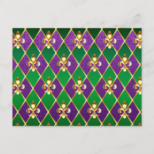 Sieraden Achtergrond Mardi Gras Uitnodiging Briefkaart