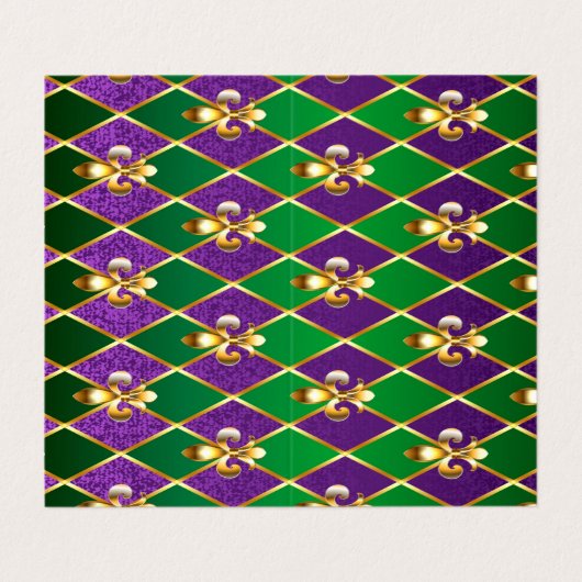 Sieraden Achtergrond Mardi Gras Visitekaartje (Buitenkant ongevouwen)