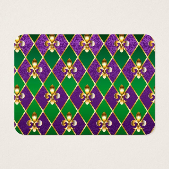 Sieraden Achtergrond Mardi Gras Visitekaartje (Voorkant)