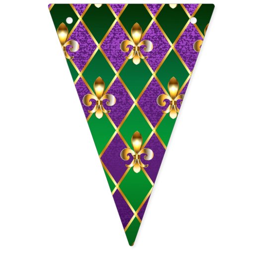 Sieraden Achtergrond Mardi Gras Vlaggetjes (Eerste vlag)