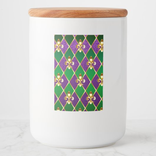 Sieraden Achtergrond Mardi Gras Voedselcontainer Etiket (Voorkant)