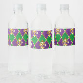 Sieraden Achtergrond Mardi Gras Waterfles Etiket (Flessen)