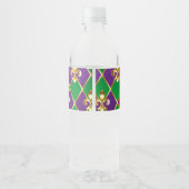 Sieraden Achtergrond Mardi Gras Waterfles Etiket (Achterkant)
