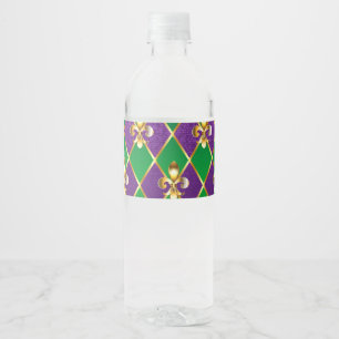 Sieraden Achtergrond Mardi Gras Waterfles Etiket