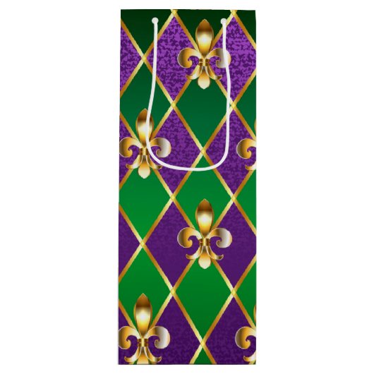 Sieraden Achtergrond Mardi Gras Wijn Cadeautas (Voorkant)