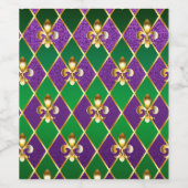 Sieraden Achtergrond Mardi Gras Wijn Etiket (Enkel label)