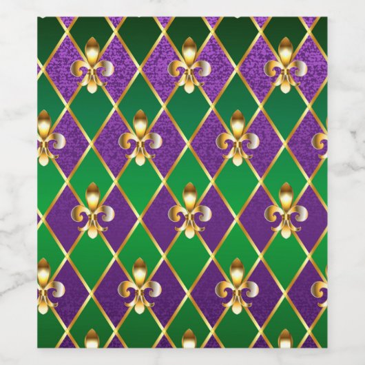 Sieraden Achtergrond Mardi Gras Wijn Etiket (Enkel label)
