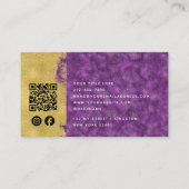 Sieraden Amethyst Goud Borstel QR Code Sociale Med Visitekaartje (Achterkant)