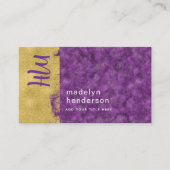 Sieraden Amethyst Goud Borstel QR Code Sociale Med Visitekaartje (Voorkant)