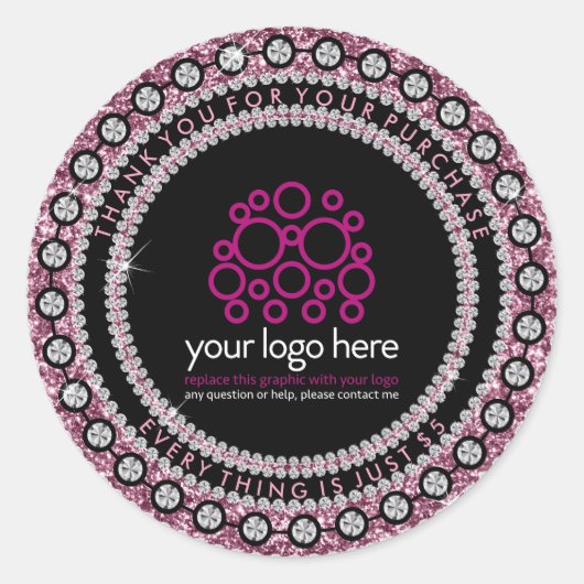 Sieraden Bedankt voor uw aankoop Ronde Sticker (Voorkant)