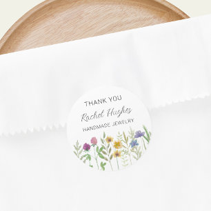 Sieraden Bloemige Dank Je Ronde Sticker