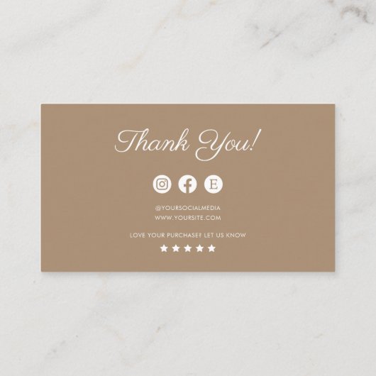 Sieraden Care Instructies Business Dank u kaart (Achterkant)