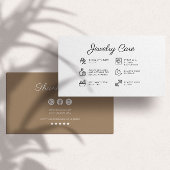 Sieraden Care Instructies Business Dank u kaart