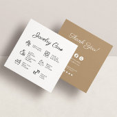 Sieraden Care Instructies Business Dank u kaart
