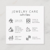 Sieraden Care Instructies Neutraal Beige Dank u Informatiekaartje (Voorkant)