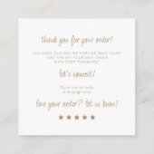 Sieraden Care Instructies Neutraal Beige Dank u Informatiekaartje (Achterkant)