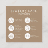 Sieraden Care Instructies Neutraal Beige Dank u Informatiekaartje (Voorkant)