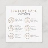 Sieraden Care Instructies Neutraal Beige Dank u Informatiekaartje (Voorkant)