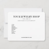 Sieraden Certificaat van echtheid Sjabloon (Voorkant)