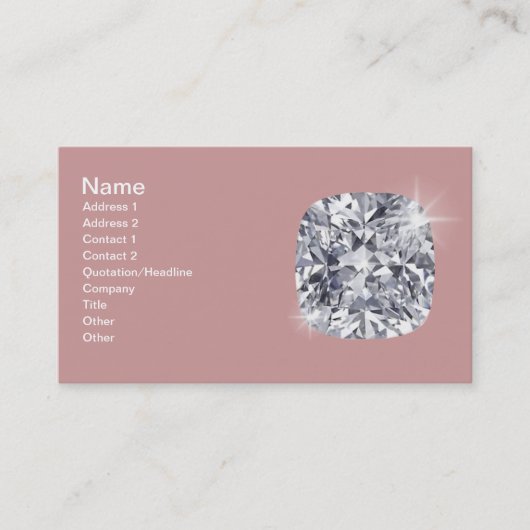 Sieraden chique roze visitekaartje (Voorkant)