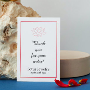 Sieraden dank u voor uw bestelling product verpakk bedankkaart