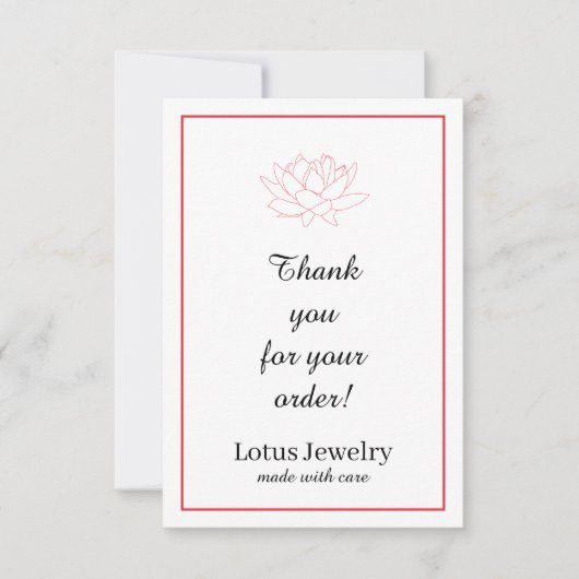 Sieraden dank u voor uw bestelling product verpakk bedankkaart (Voorkant)