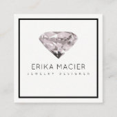 Sieraden Design Chique & elegant wit & helder Vierkante Visitekaartje (Voorkant)