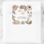 Sieraden Designer Boho Bloemen Productlabel Vierkante Sticker (Tas)