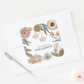 Sieraden Designer Boho Bloemen Productlabel Vierkante Sticker (Envelop)